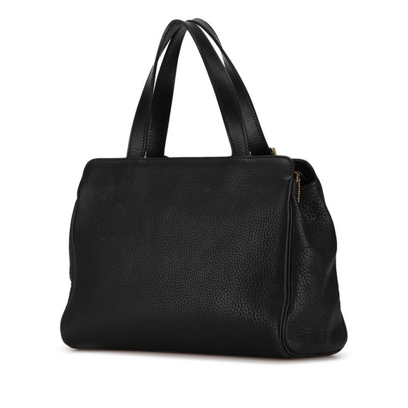 Burberry Nova Check Leather Handbag Black - Picture 2 of 9